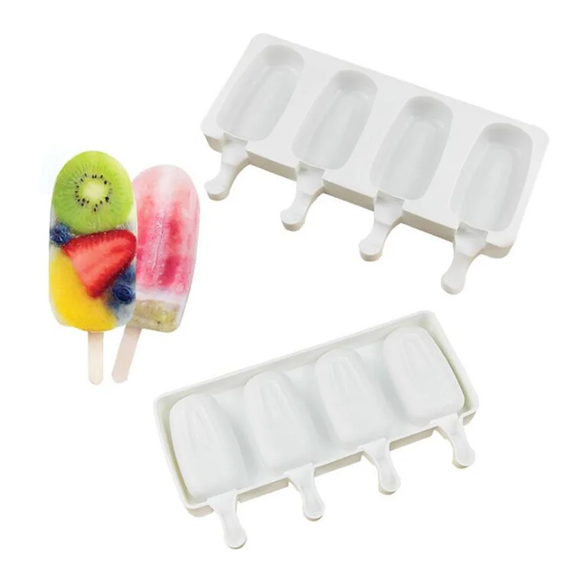 4 Cell Magnum Silicone Mold Silicone Ice Cream Mold Popsicle Molds DIY Dessert Ice Cream Mould Ice Pop Maker Mould Ice Tray