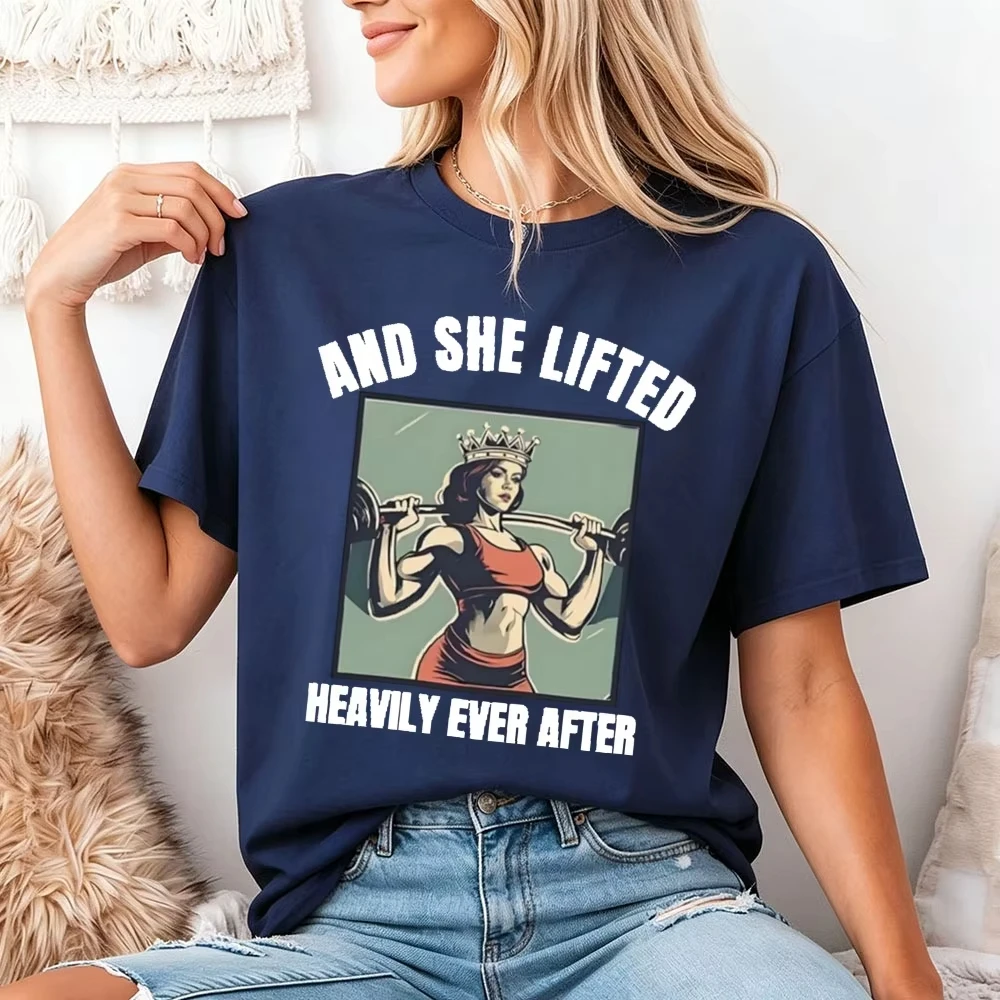 Funny Workout Shirts for Women Loose Gym Cotton Tee Shirts Weightlifting Graphic Baggy T Shirt Gifts for Gym Lovers Y2k Top