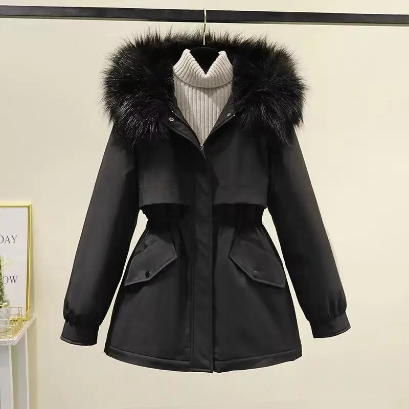 2025NewParka da donna di media lunghezza invernale sciolto stile coreano foderato in pile cappotto di cotone ispessito giacca trapuntata alla moda