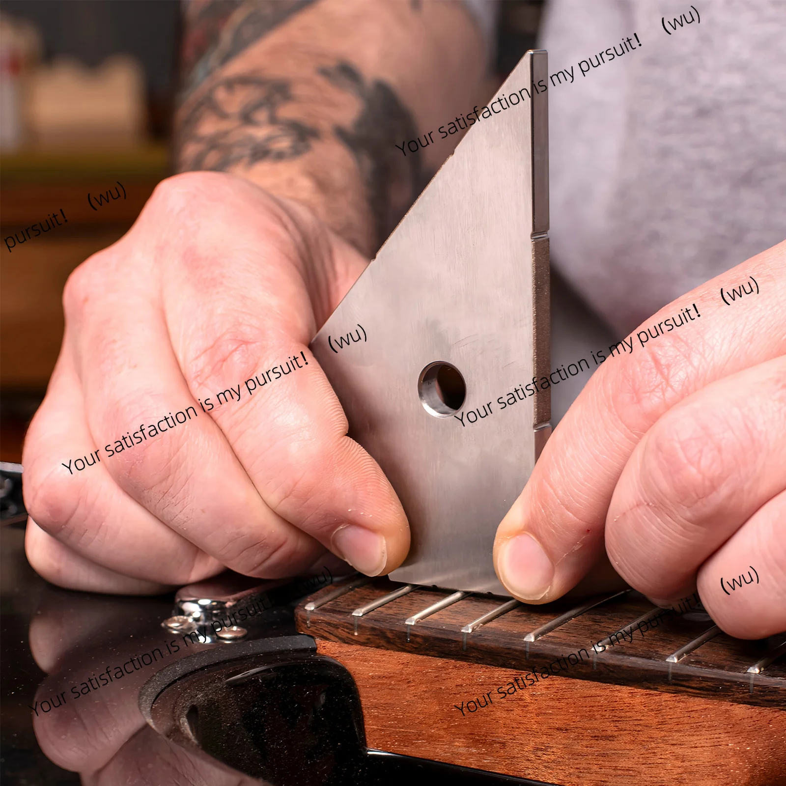 Professional 4-Side Fret Kisser Ruler Diamond Guitar Fret Leveler File for fret Leveling Measuring Guitar Fretboard Maintenance