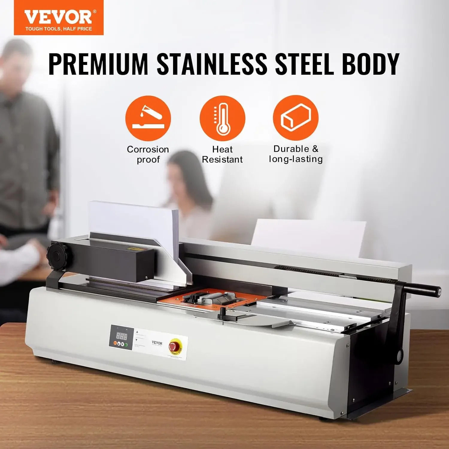 Thermal Binding Machine, 400 Sheets Capacity Hot Glue Binding Machine, Thermal Book Binder 40mm Binding Thickness A3(Short