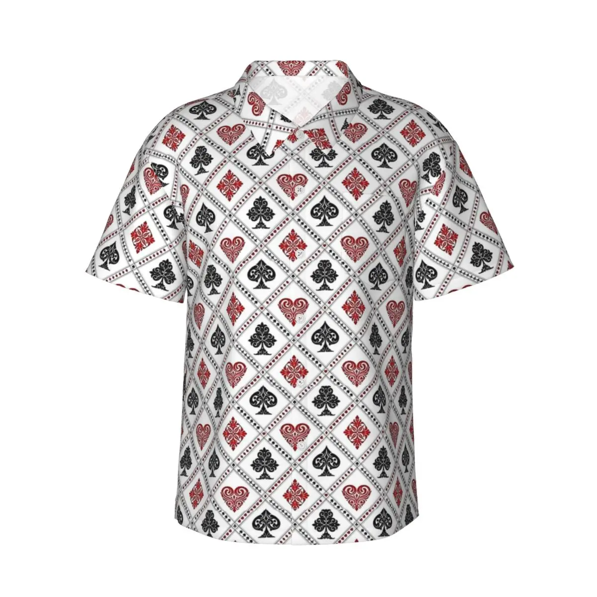 Hawaiian Shirt Vacation Retro Playing Cards Sign Blouses Elegant Casual Shirts Mens Short Sleeves Street Style Clothing