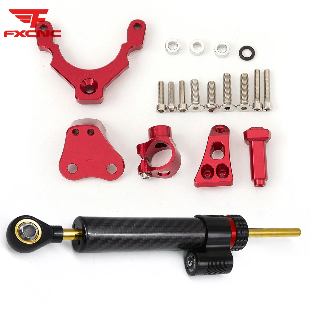 

Для Kawasaki Z900 2017-2023 алюминиевый стабилизатор мотоцикла с ЧПУ, демпфер, кронштейн для крепления рулевого управления, комплект поддержки держателя