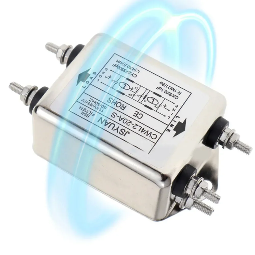 Power EMI Filter CW4L2-6A-S CW4L2-10A-S CW4L2-20A Double-Stage Bolttype Power Filter Single-Phase AC EMI Filter 220VAC 50/60HZ