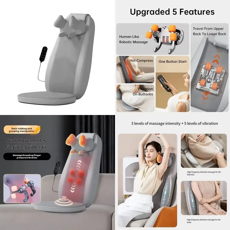 Full Body Acupressure Massage Pad with Red Light 3D Therapy Back Pain Reliever for Home Office Chair and Car Seat
