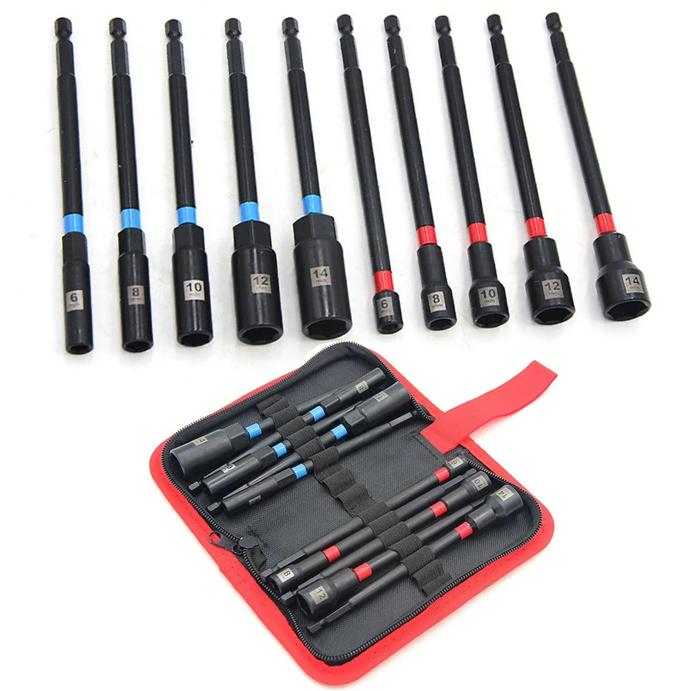 

10PCS 150mm Hexagon Nut Driver Drill Bit Adapter Socket Wrench Extension Sleeve For Hand Tools Wrenches Accessory