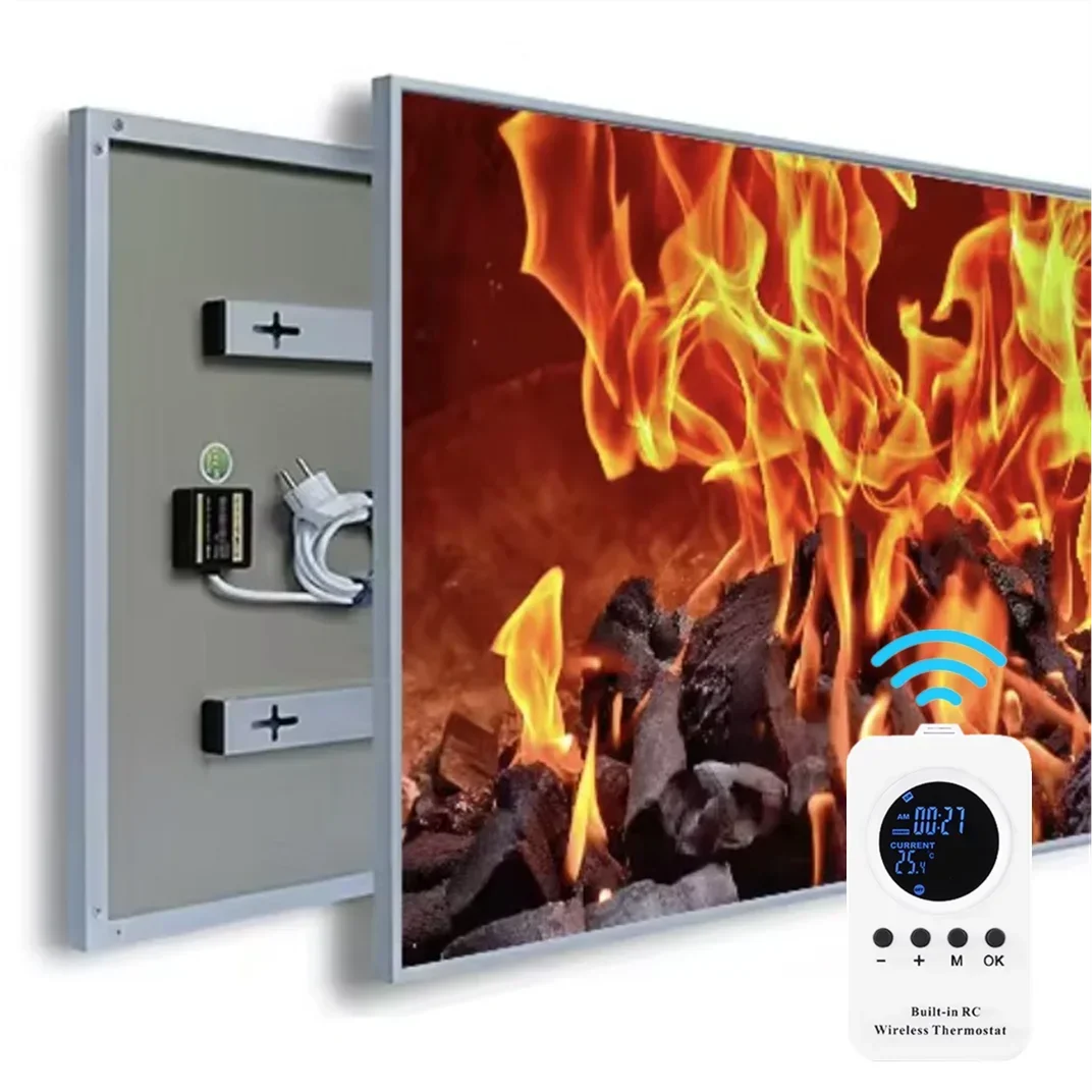 Riscaldatore a pannello a infrarossi 180-600W Riscaldamento di routine montato a parete Riscaldatore domestico radiante Tecnologia a cristalli di carbonio a infrarossi 100-240V