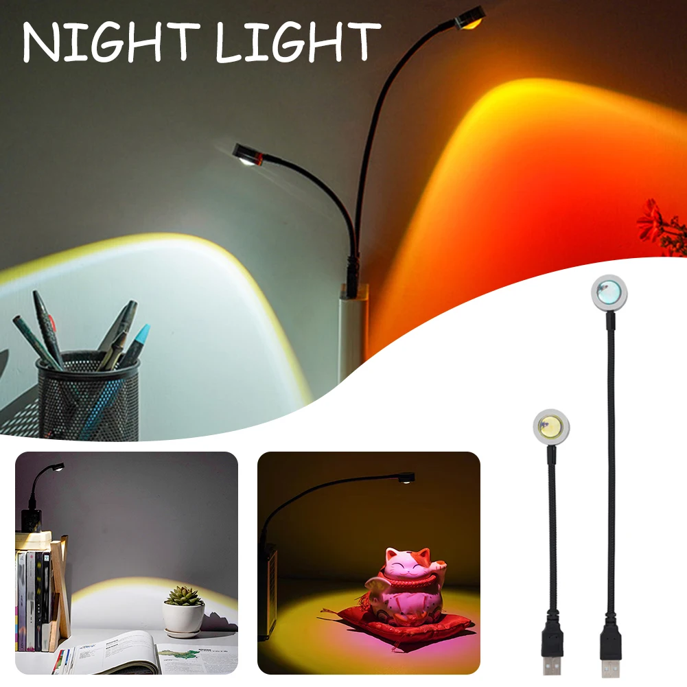 Hot 18/28cm USB Plug-In Night Light With Hose 360°Rotating Learning Eye Protection Dormitory Bedside Table Lamp Atmosphere Light