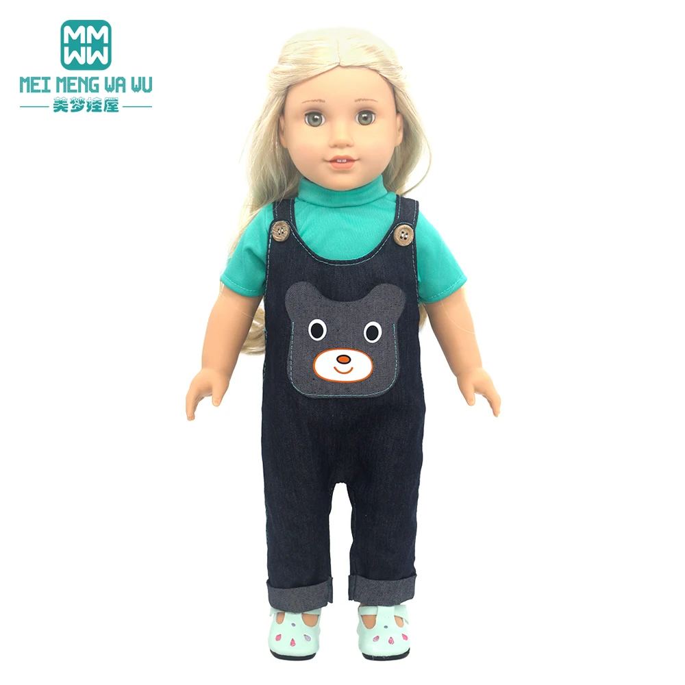 Clothes for Doll Fit 45 cm American Doll Accessories Fashion Denim Shorts Woolen Coat Jacket Dress Gift
