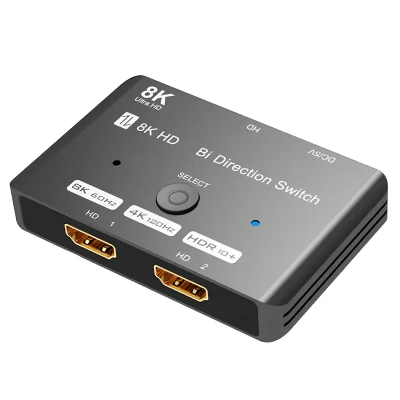 [B24B!】 -Compatible 2.1 Bi-Directional Switcher Adapter Splitter 8K@60Hz 4K@120Hz 2 In1 Out 1In 2 Out For PS4 PS5 Swich TV