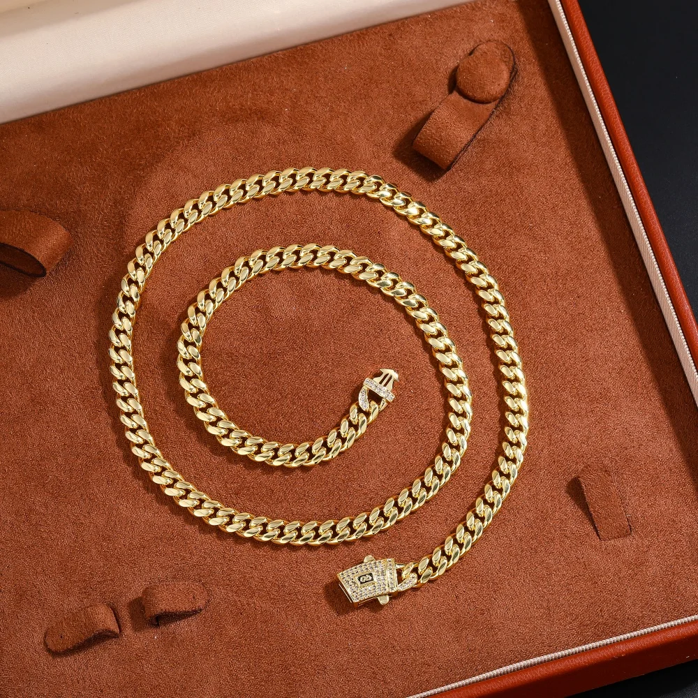 

Модное ожерелье в стиле хип-хоп Майами, кубинская цепочка из нержавеющей стали, колье, изысканные ювелирные изделия, роскошный подарок для мужчин и женщин, рэпер, рок