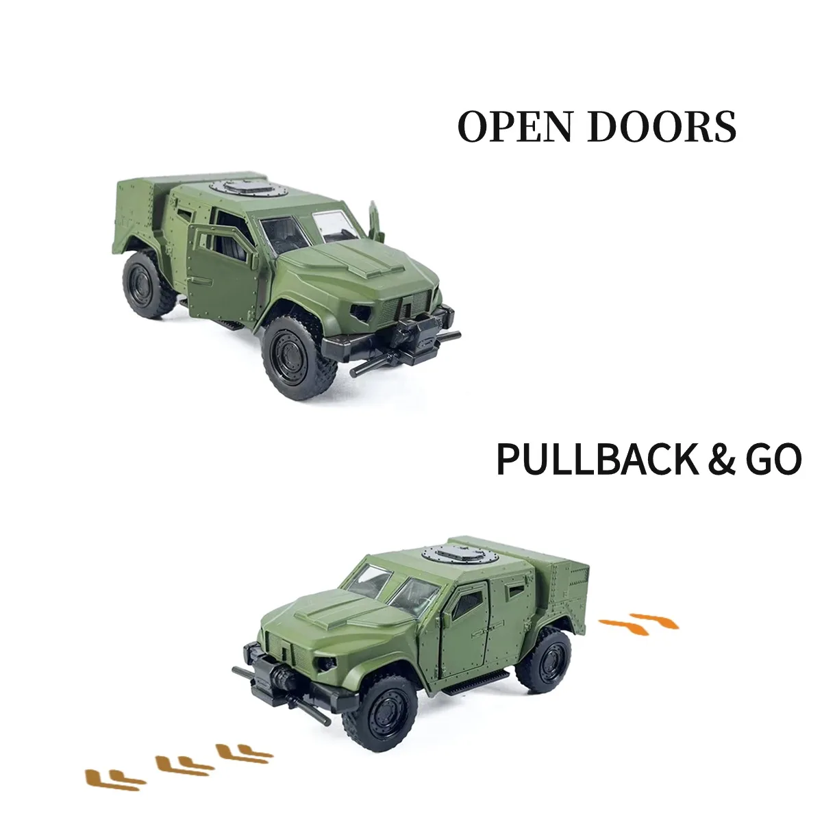 Vehículo táctico de luz conjunta JLTV, escala 1:36, modelo de coche de juguete extraíble, réplica de vehículo fundido a presión de aleación, regalo de Navidad, juguete para chico