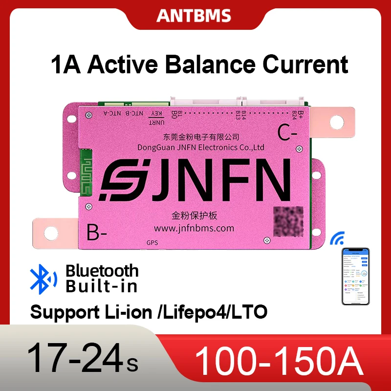 

ANT Smart Active Balance17-24S BMS with BT/RS485 for Li-ion Lifepo4 Battery LCD Display App Monitor Energy Storage100A 120A 150A