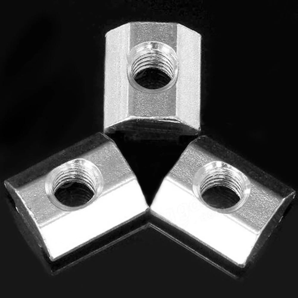 ABGE-50Pcs m5 t porca deslizante zin-banhado aço carbono t porca deslizante & 1 conjunto 2020 série conjunto de conector de perfil de alumínio