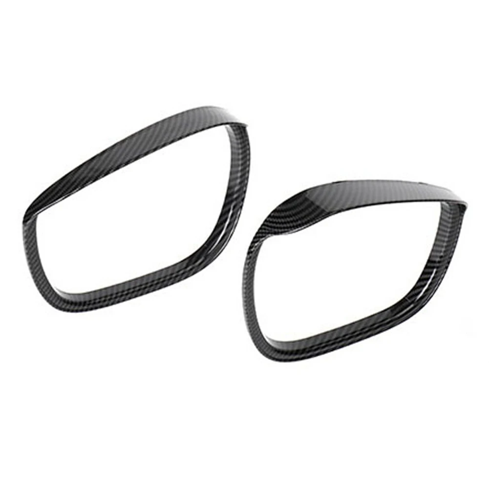 Car ABS Carbon Fiber Rearview Mirror Rain Eyebrow Cover Trim Frame for Ford Mustang Mach-E 2021 2022