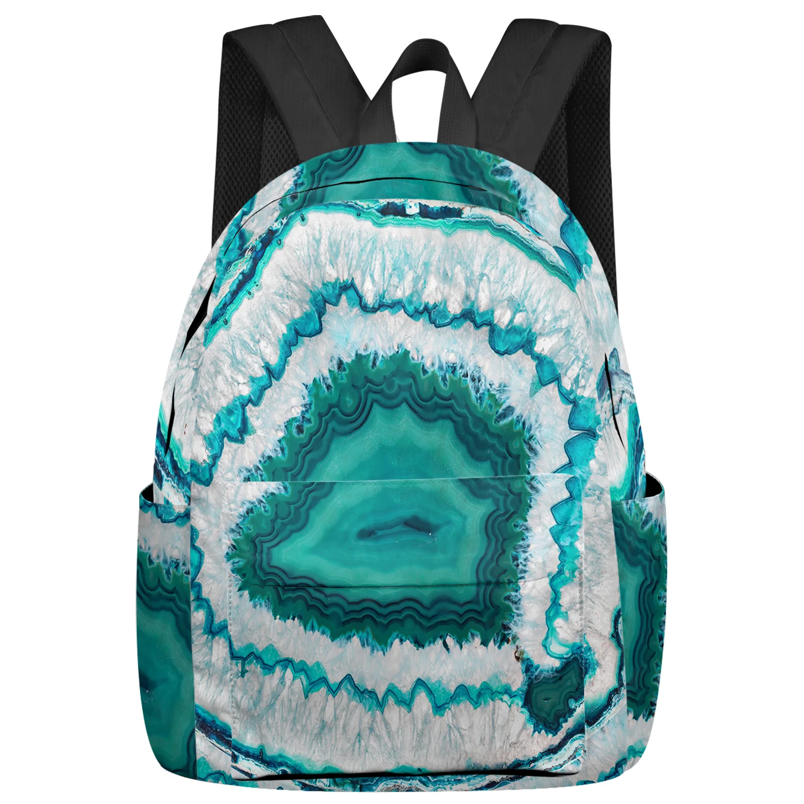 

Vintage Agate Texture Aqua Women Man Backpacks Waterproof Travel School Backpack For Student Boys Girls Laptop Bags Mochilas