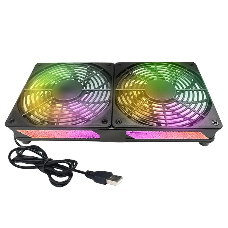 Computer Cabinet Cooler USB Fans With Stable Operation Laptop Cooling Pad With Multi-Color Light Computer Accessories For Tablet