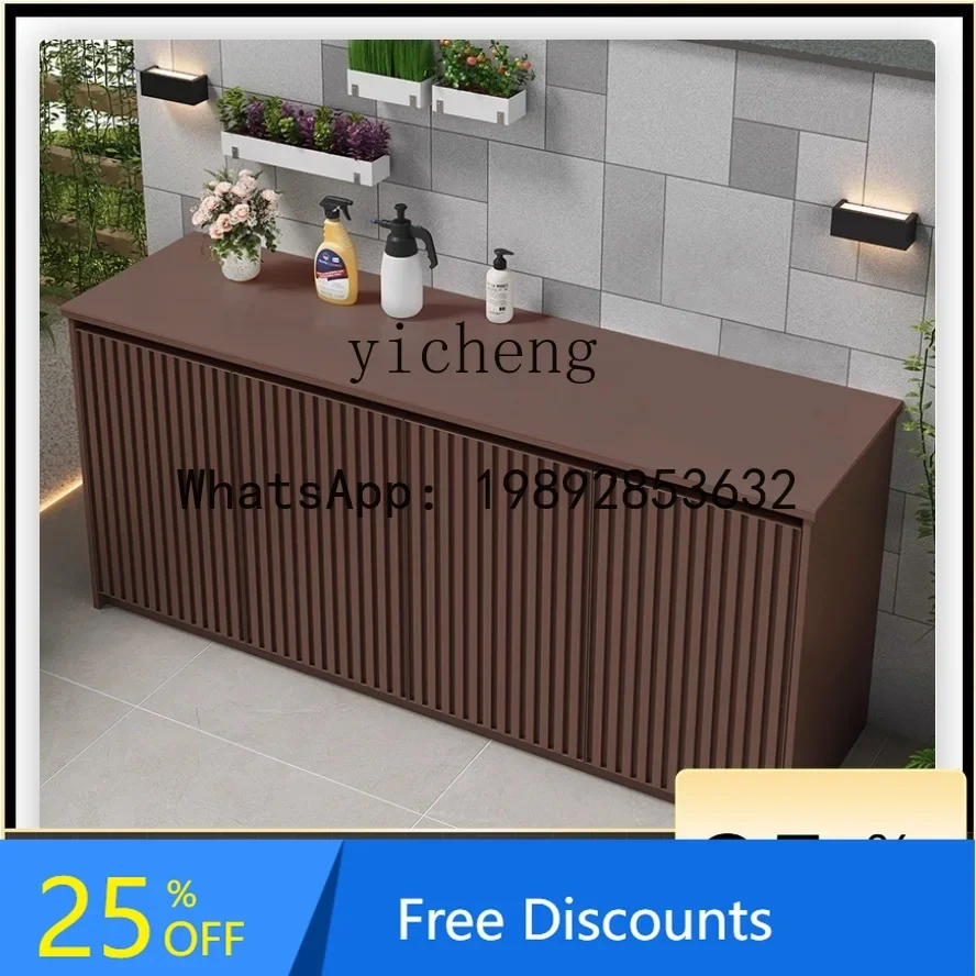 

LYY Открытый двор для хранения Водонепроницаемый солнцезащитный крем Полностью алюминиевый сплав Садовый операционный стол Шкаф для хранения