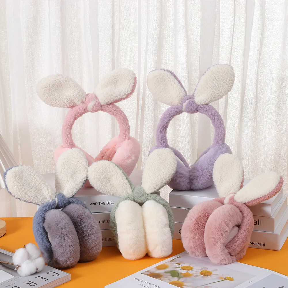 

Autumn Winter Warm Ear Muffs Cartoon Cute Rabbit Ear Lovely Plush Earmuff Women Girls Children Headphone Earmuffs Warmer Earlap