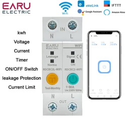 2P eWelink WIFI Smart Circuit Breaker Switch Energy Meter kWh Metering Monitoring Timer Relay for Smart Home MCB RCBO AC 220V