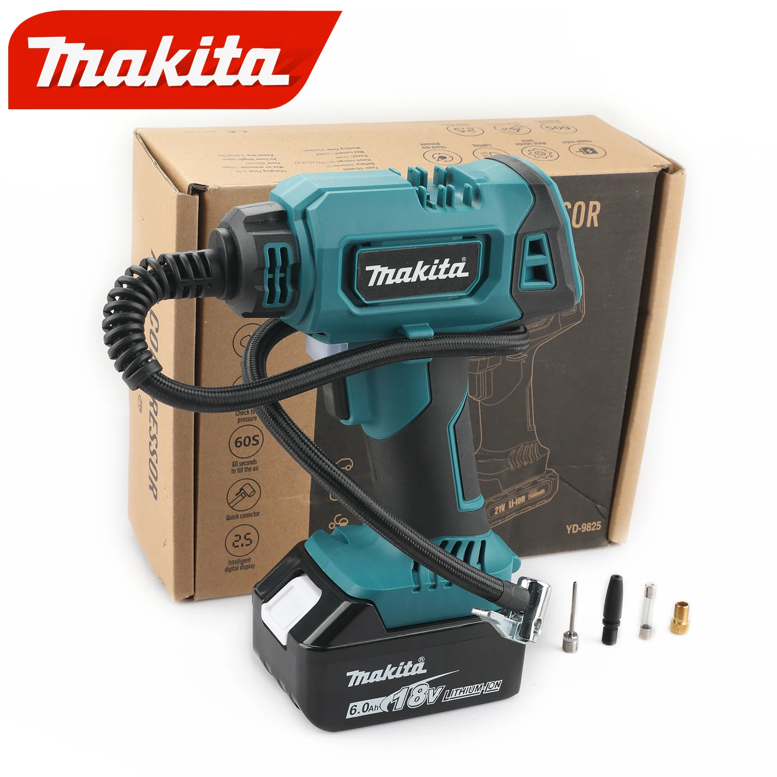 

Makita DYS60 The Ultimate Cordless Inflator for On - the - Go Tire and Equipment Inflation, Runs on 18V Battery (Battery Not Inc