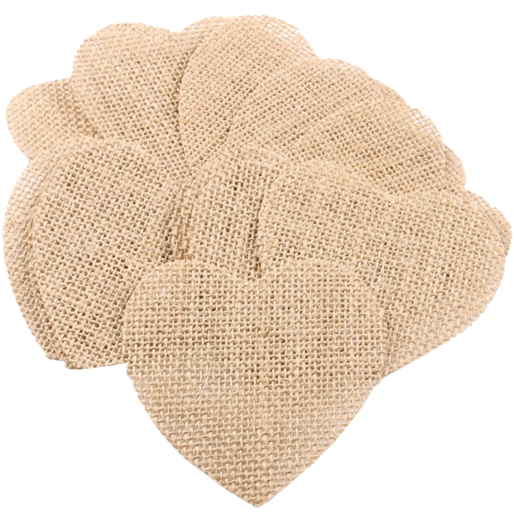 

20 Pcs Heart Decoration Pieces Easy Crafts Unfinished Burlap Slices Vintage Christmas naments Sewing Painting DIY