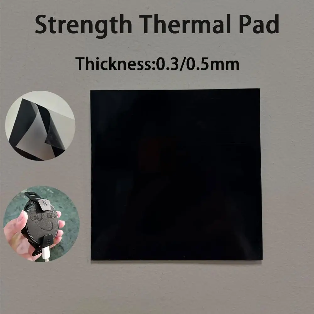 1PC Black Silicone Thermal Pad 10x10cm Conductive Rubber Thermal Pad 0.3mm 0.5mm DIY for Cooler Semiconductor Sheet Peltier