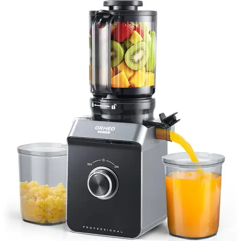 Cold Press Juicer Machines with 4.35Inch Large Feed Chute for Whole Vegetables and Fruits Masticating Juicer Featuring Pulp Sep