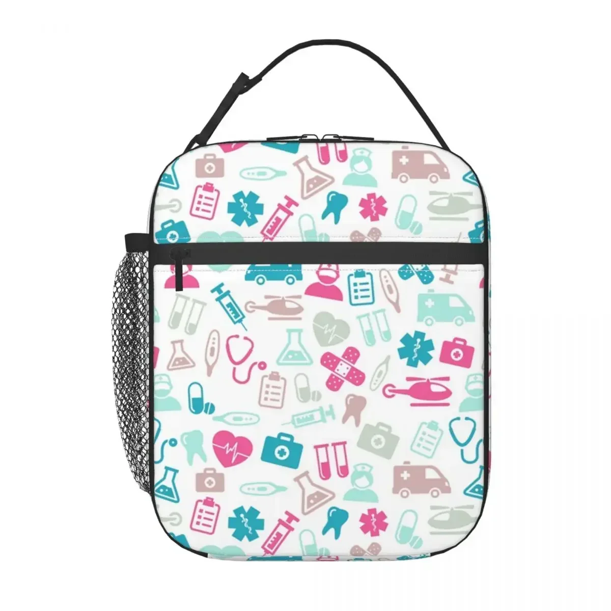 Medical Nursing Life Insulated Lunch Bag for Women Resuable Cartoon Nurse Cooler Thermal Lunch Box Office Work School