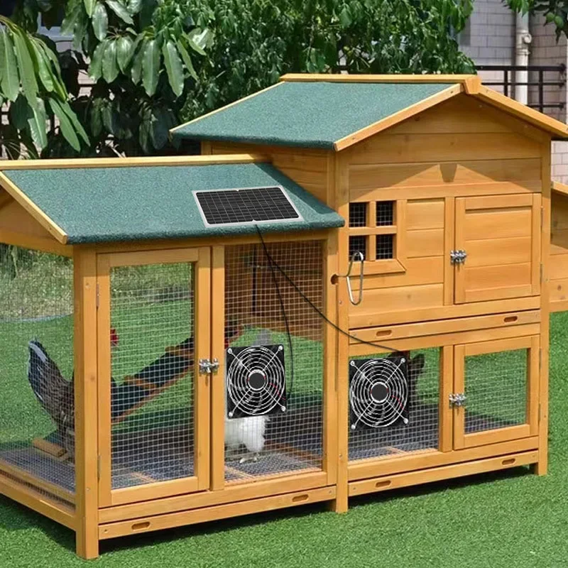 

12V Solar-Powered Ventilation Fan - No Wiring Required for Greenhouse/Chicken Coop/Pet House with Durable Mounting Kit