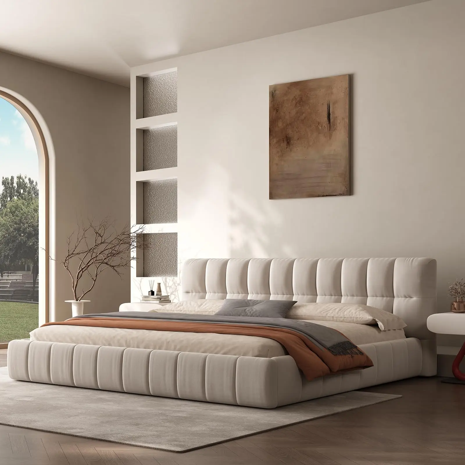 Queen Size Modern Cloud Platform BED with 38.5-inch High Extra-thick Soft