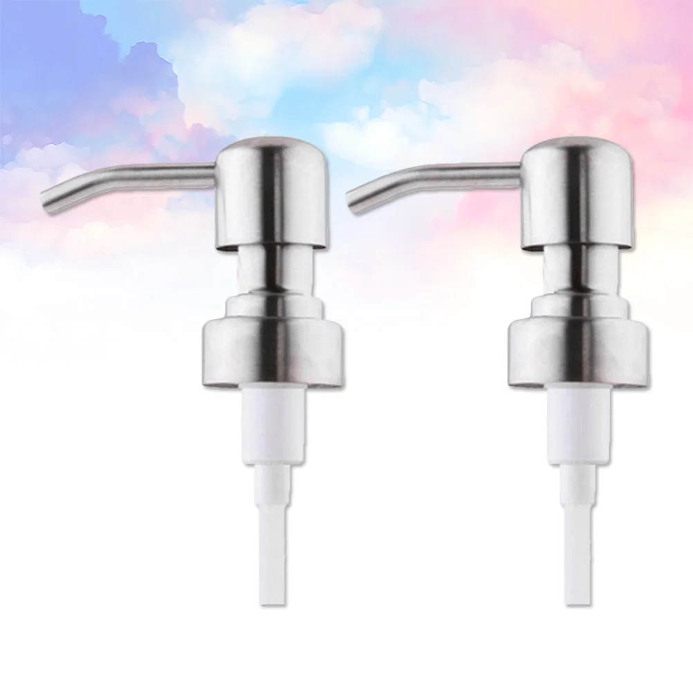 

2 Pcs Wide Mouth Soap Dispenser Kit Stainless Steel Lids Lotion Pump Cover for Mason Jar Travel