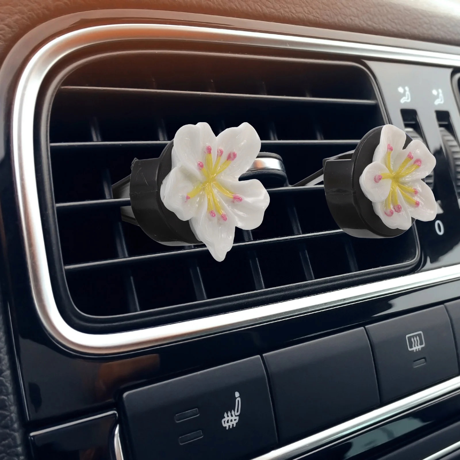 

4pcs Car Aromatherapy Clip Air Vent 3D Flowers Plastic Longlasting Fragrance Durable Clean Diffuser Decorations