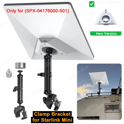 [2025 nuevo] soporte de abrazadera para Starlink Mini (SPX-04176000-501) soporte de fijación ajustable con adaptador para accesorios Starlink Mini