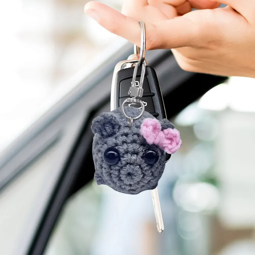 Trieste Hamster Knuffel Knuffel Plushie Hanger Hamster Sleutelhanger Speelgoed Zacht Knuffelig Triest Hamster Speelgoed Vlinderdas Detail Gehaakt