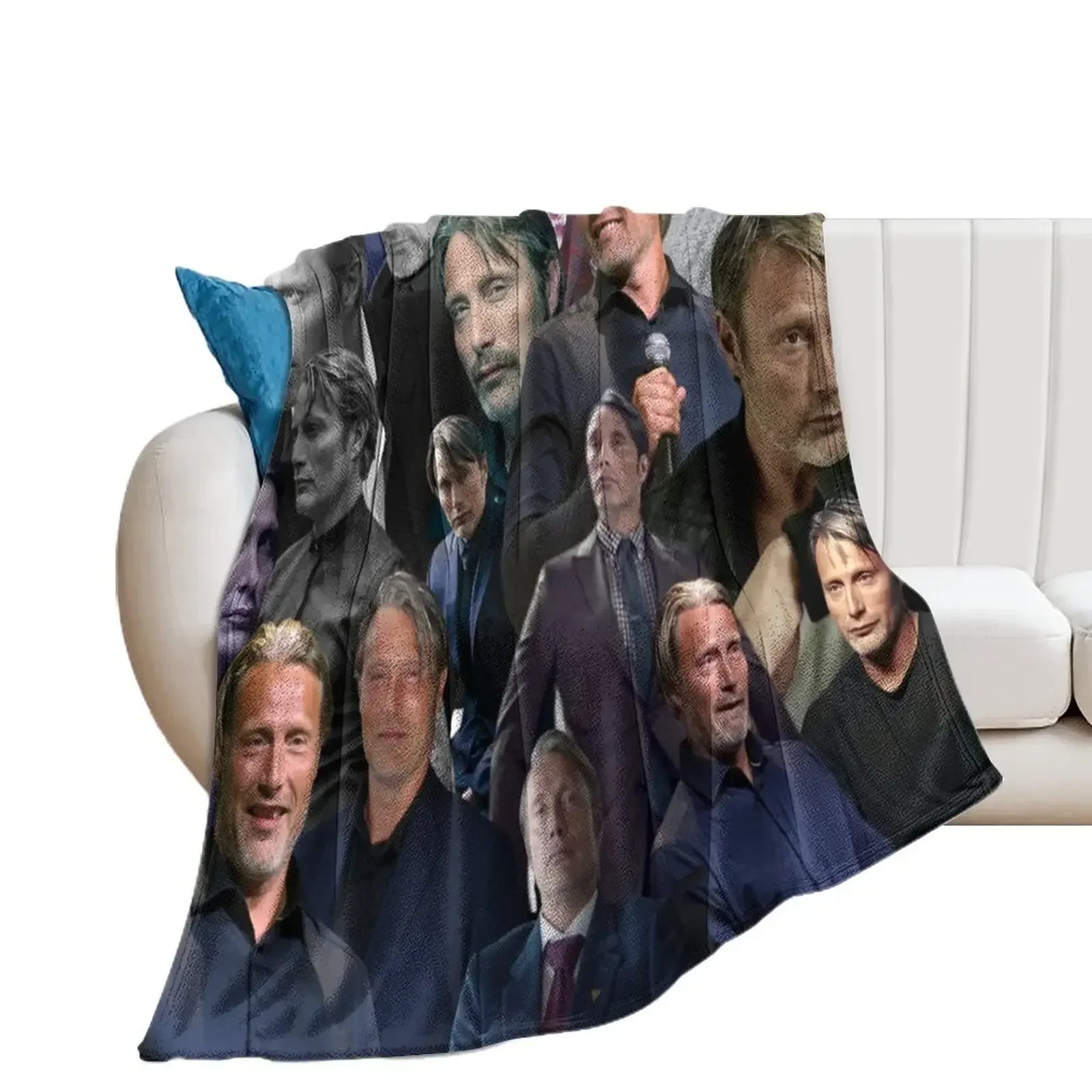 

mads mikkelsen photo collage Throw Blanket warm winter for sofa Blankets