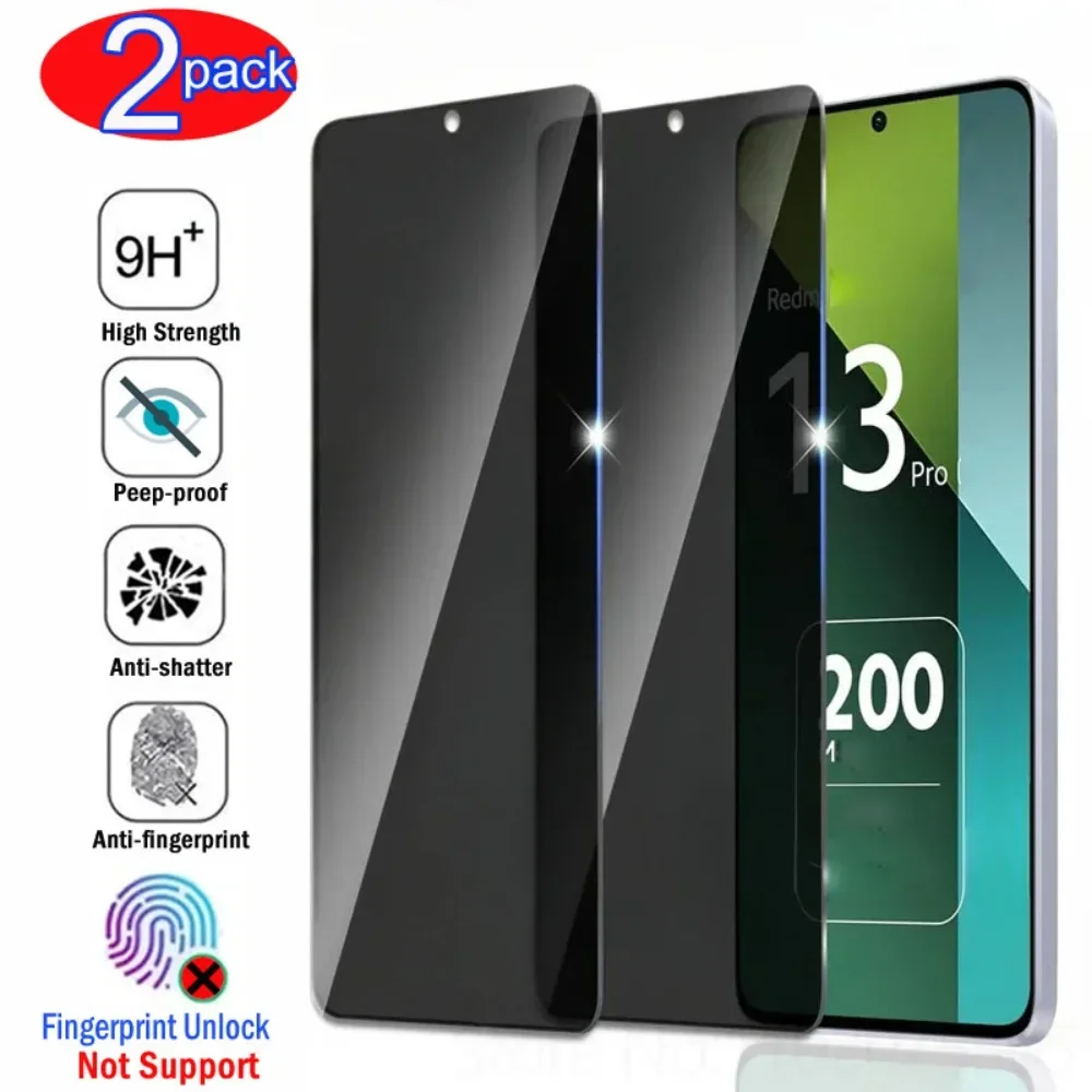 2 Stück Sichtschutz-Hartglasfolie für Redmi Note 14 5G 13 12 11 Pro 14S 12S 10S Displayschutzfolie für Redmi 14C 13C 12C 10C 9C 8A