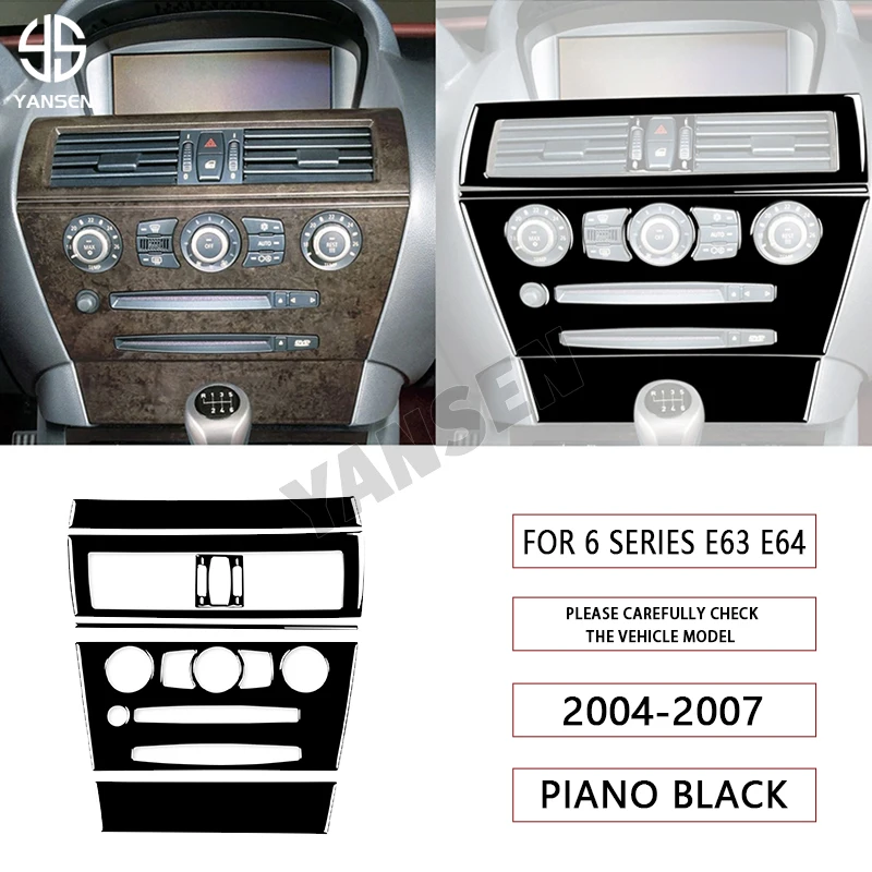 

Car Central Control AC CD Air Outlet Panel Trim Piano Black Sticker For BMW 6 Series E63 E64 M6 2004-2010Sticker