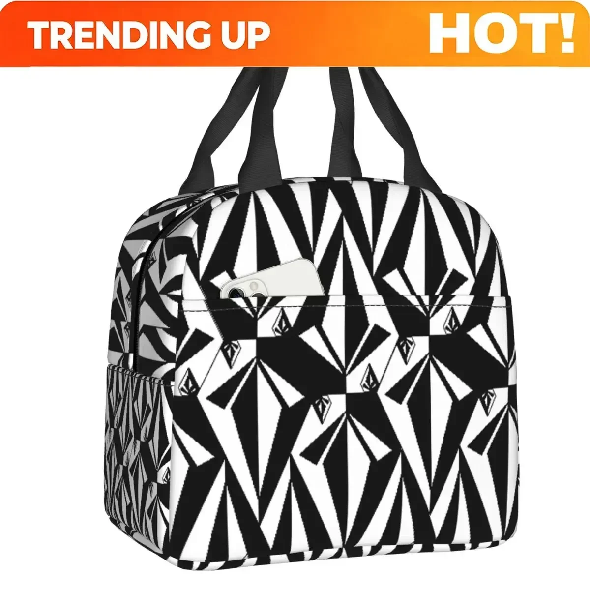 Custom Bag Custom Custom Volcoms Symbol Insulated Lunch Bags For Women Portable Cooler Thermal Bento Box School