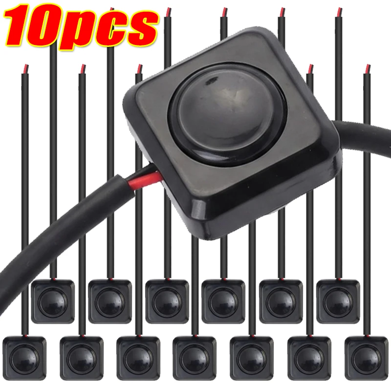 Automobile Supplies Push Button DIY 12V Button Switch Adhesive Mini Momentary Car Modification Push Buttons Reset Switch Cable