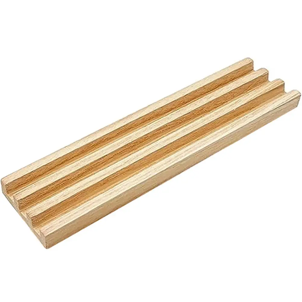 

Wooden Domino Racks Non Slip Base Game Accessories Multi function Holders Natural Wood Material Storage Organizer