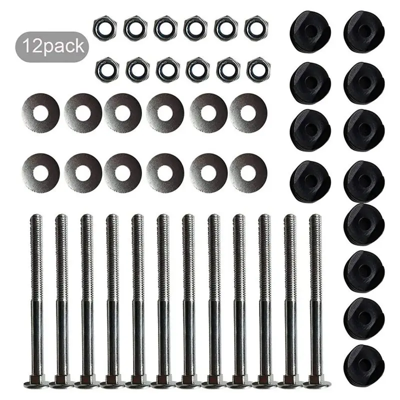 ABRW-Trampoline Screws Kits, 24Pcs Galvanized Steel Trampoline Screws Fixing Accessories For Trampoline Assembly Replacement