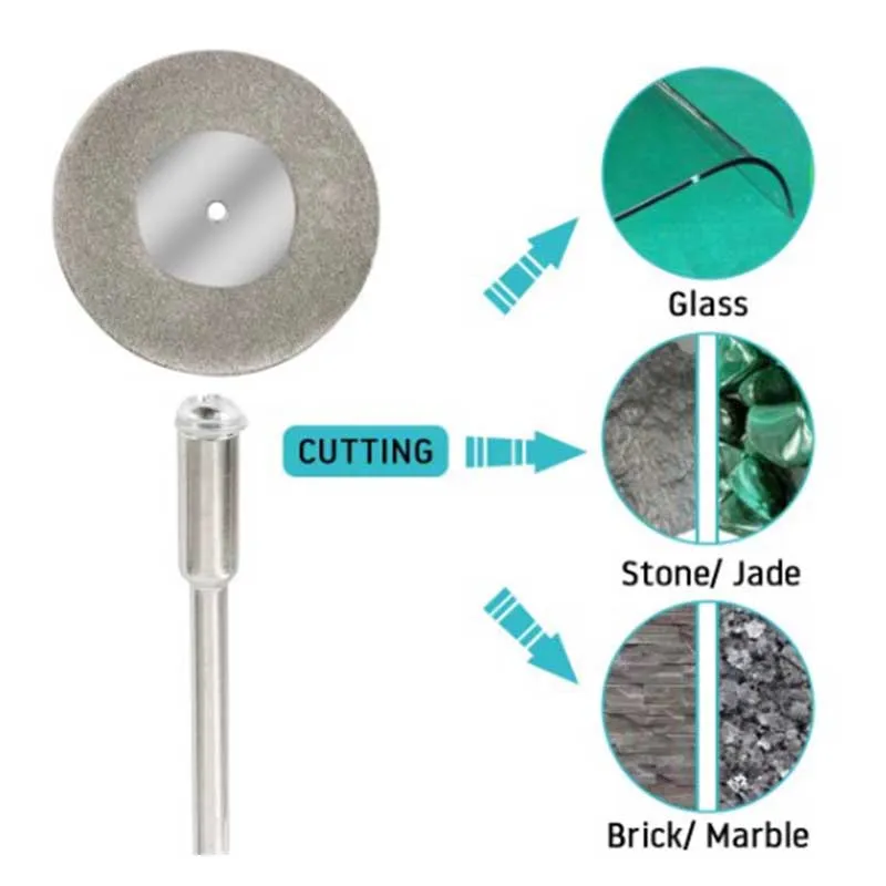 Diamond Cutting Disc Wheels Rotary Tool Circular Saw Blade for Dremel Mini Drill Mandrel Cutoff Wood Stone Plastic Glass Tile