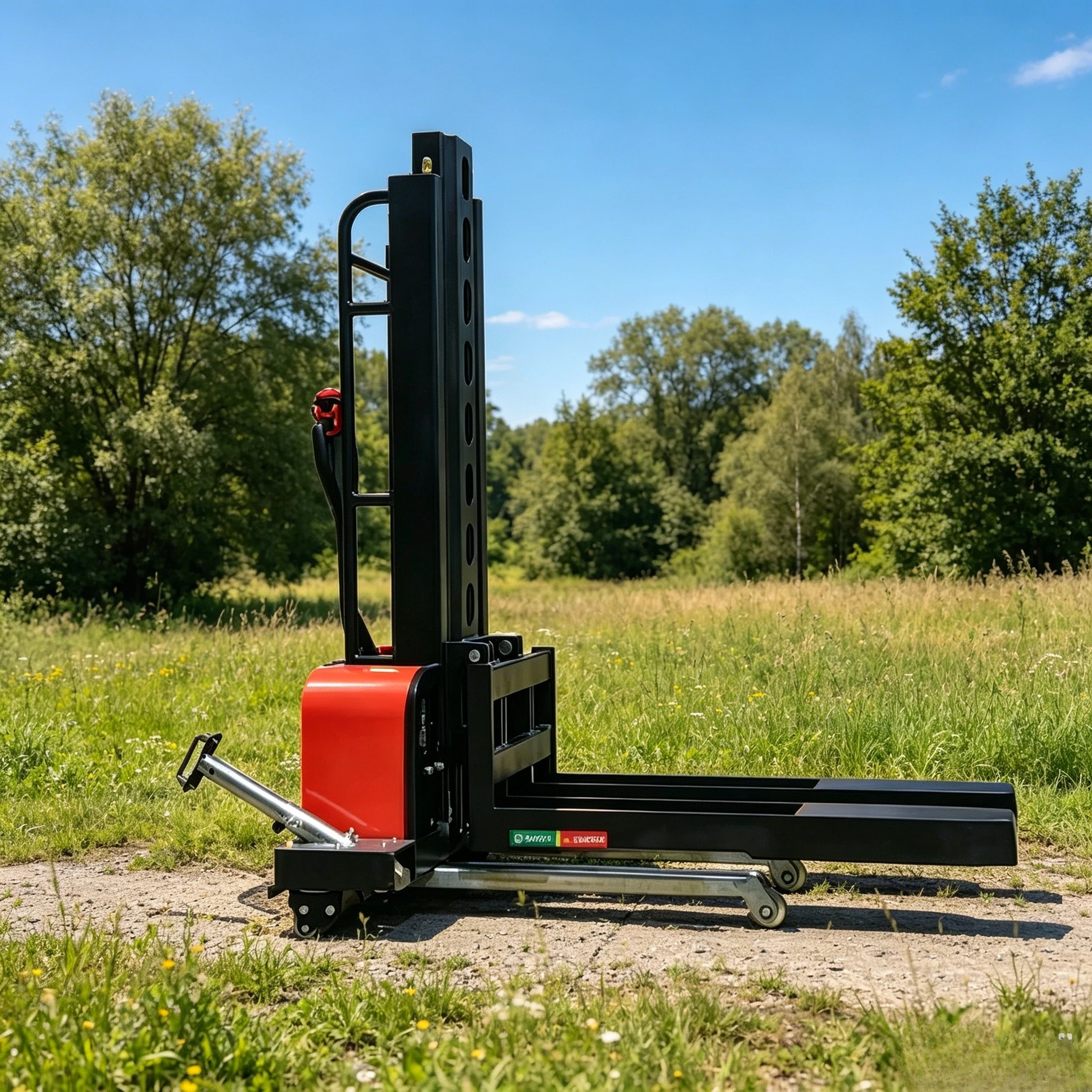 High Quality 1 Ton 1.5 Ton Mini Small Self Loading Forklift Electric Stacker Free Shipping All Terrain Pallet Stacker Customized