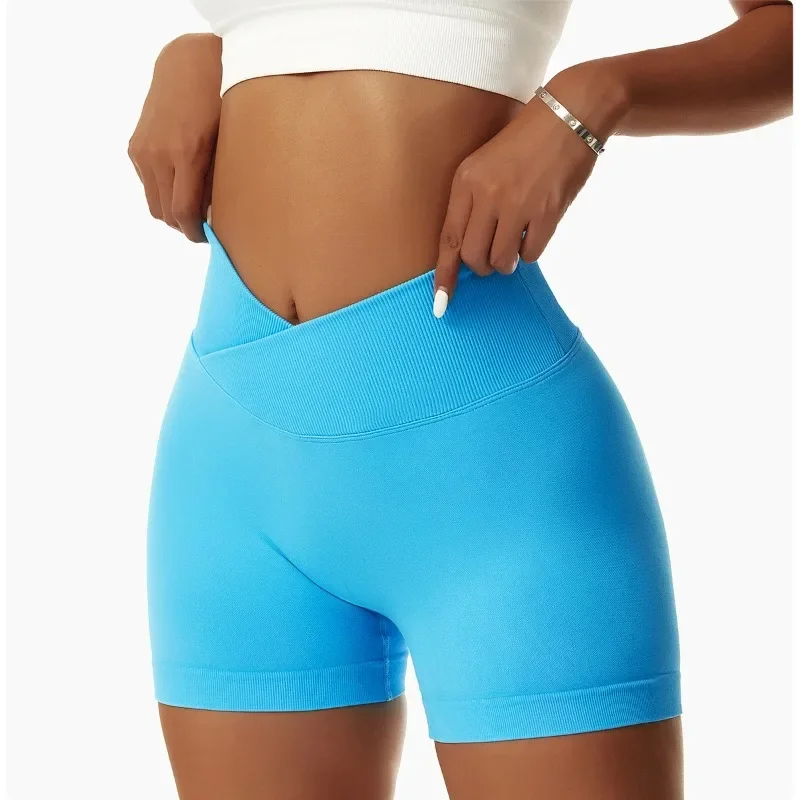 Curto ginásio mulher cintura alta treinamento de fitness yoga roupas correndo levantamento de bunda treino leggings ciclismo esportes shorts