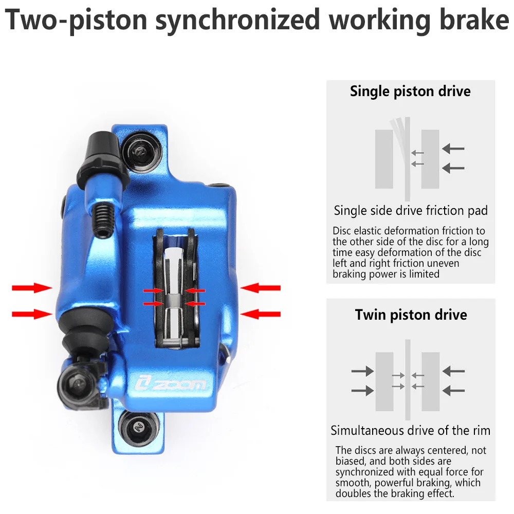 ZOOM XTECH HB100 MTB الصحن الهيدروليكي الفرامل الفرجار الأمامي الخلفي متوافق مع G3 160/180 مللي متر الدوار MT200 M315 160 مللي متر الدوار للدراجة #2