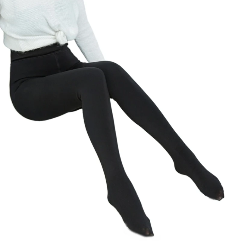 Womens Fleece Lined Warm Pants High Waisted Tights Full Length Thermal Leggings M6CD