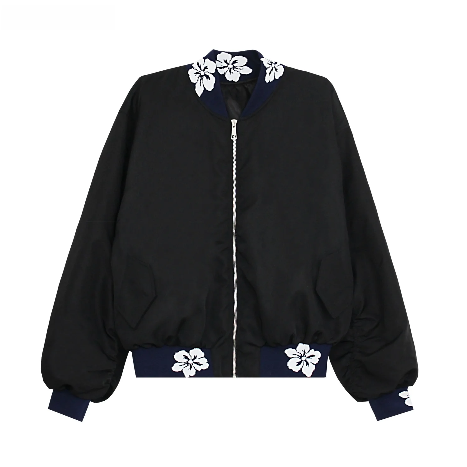 

CINYUBIN American Retro Embroidered Patchwork Baseball Jaet Loose ex Spring Autumn Outerwear Polyester Fabric Long Sve