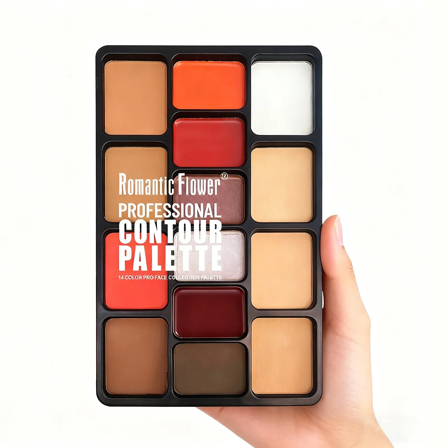 لوحة مكياج الكل في واحد مكونة من 14 لونًا مع ملمع شفاه كونتور وأحمر الخدود وخافي عيوب البشرة لمظهر جمال كامل