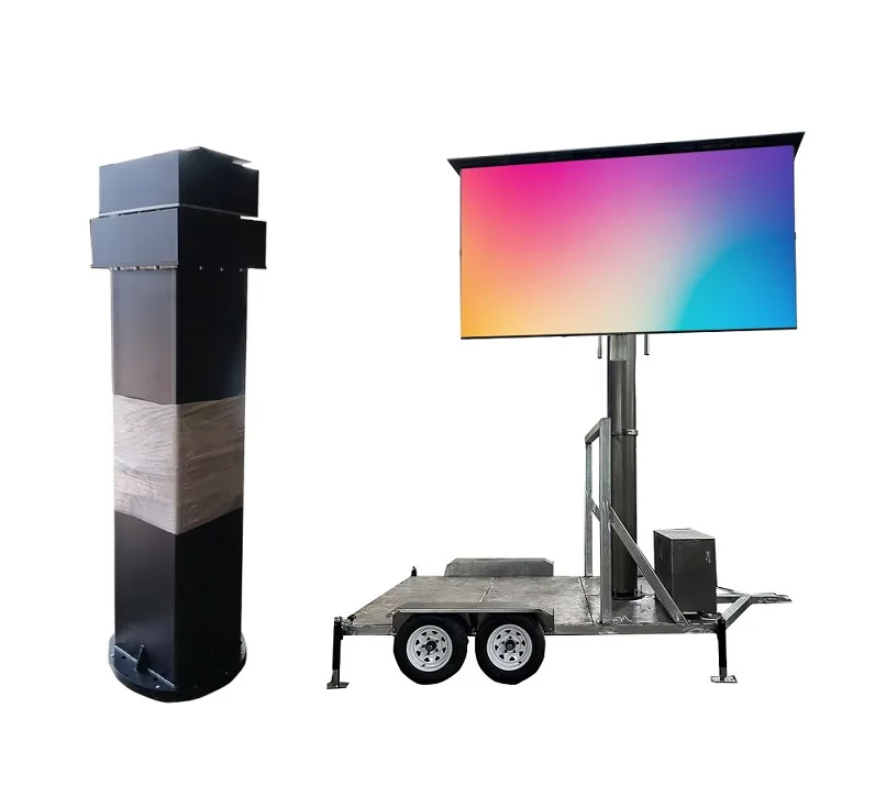 Automatic Rotation 13ft 16ft  Hydraulic Lift Manual or Electric Control  Stand Support Video Wall/display Screen  5m X 3m
